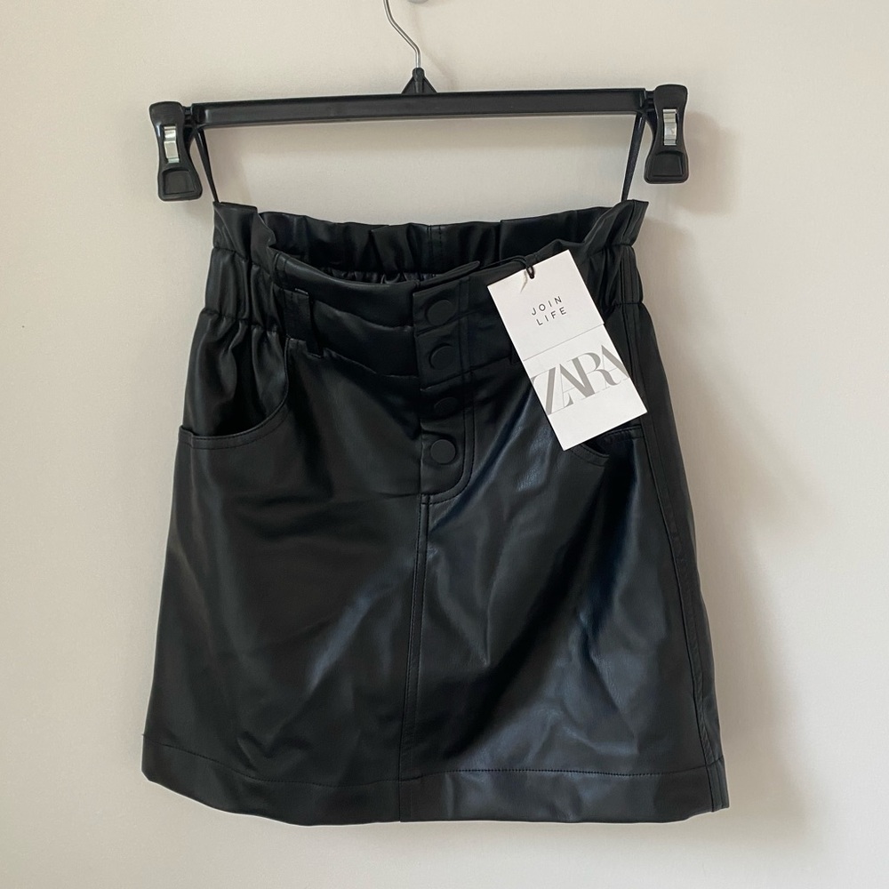 Zara Faux Leather Mini Skirt